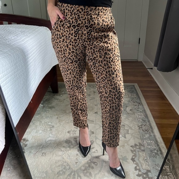 J. Crew Factory Pants - J. Crew Factory Leopard Jamie Pant with Elastic Waist, Size 4P